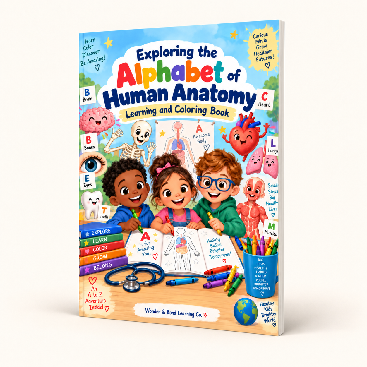 Exploring the Alphabet of Human Anatomy | Learning & Coloring Book - Image 2